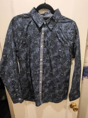 Ben Sherman Navy Floral Print Button-Down Teen Shirt